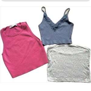 ZARA + American Eagle Cropped Tank Top Bundle | Women’s M | Y2K Summer